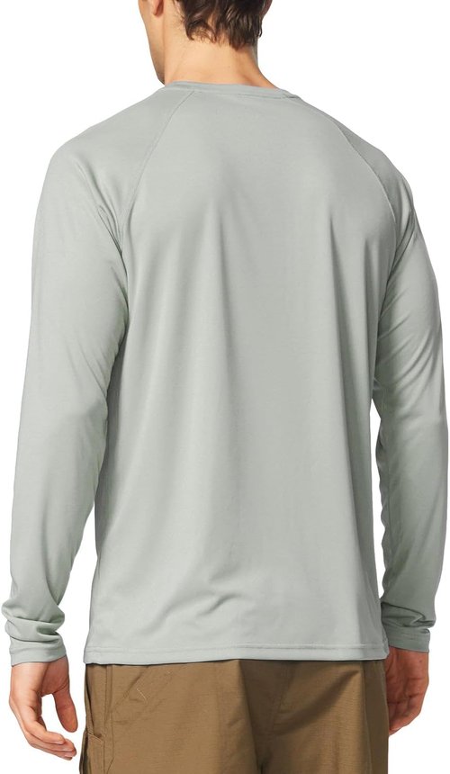 Baleaf Men's UV Protection Long Sleeve Rash Guard - SPF UPF 50+ Quick Dry Fishing Shirt