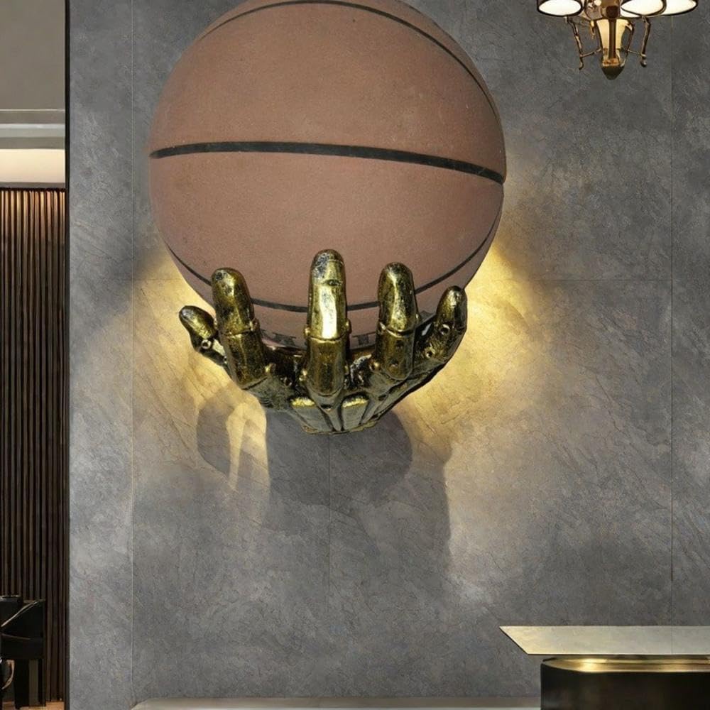 Skiennix Mechanical Hand Basketball Holder - Punk Style Wall-Mounted Storage Rack | Space-Saving Display for Garage and Room Decor