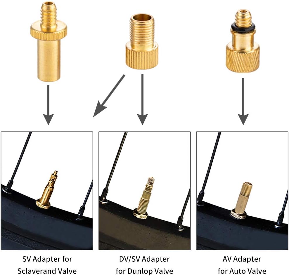 Skiennix High-Grade Brass Valve Adapter - Durable Bicycle Tire Valve Connector