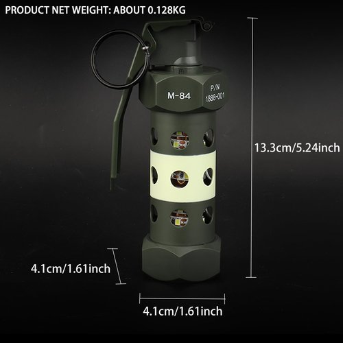 Disratw M84 Airsoft Flashbang Grenade Toy Plastic CS Hand Grenade Model Outdoor Camping Emergency Light Tactical Gear Accessories for Army Fans Cosplay Props CS Game (with Flashing Light)