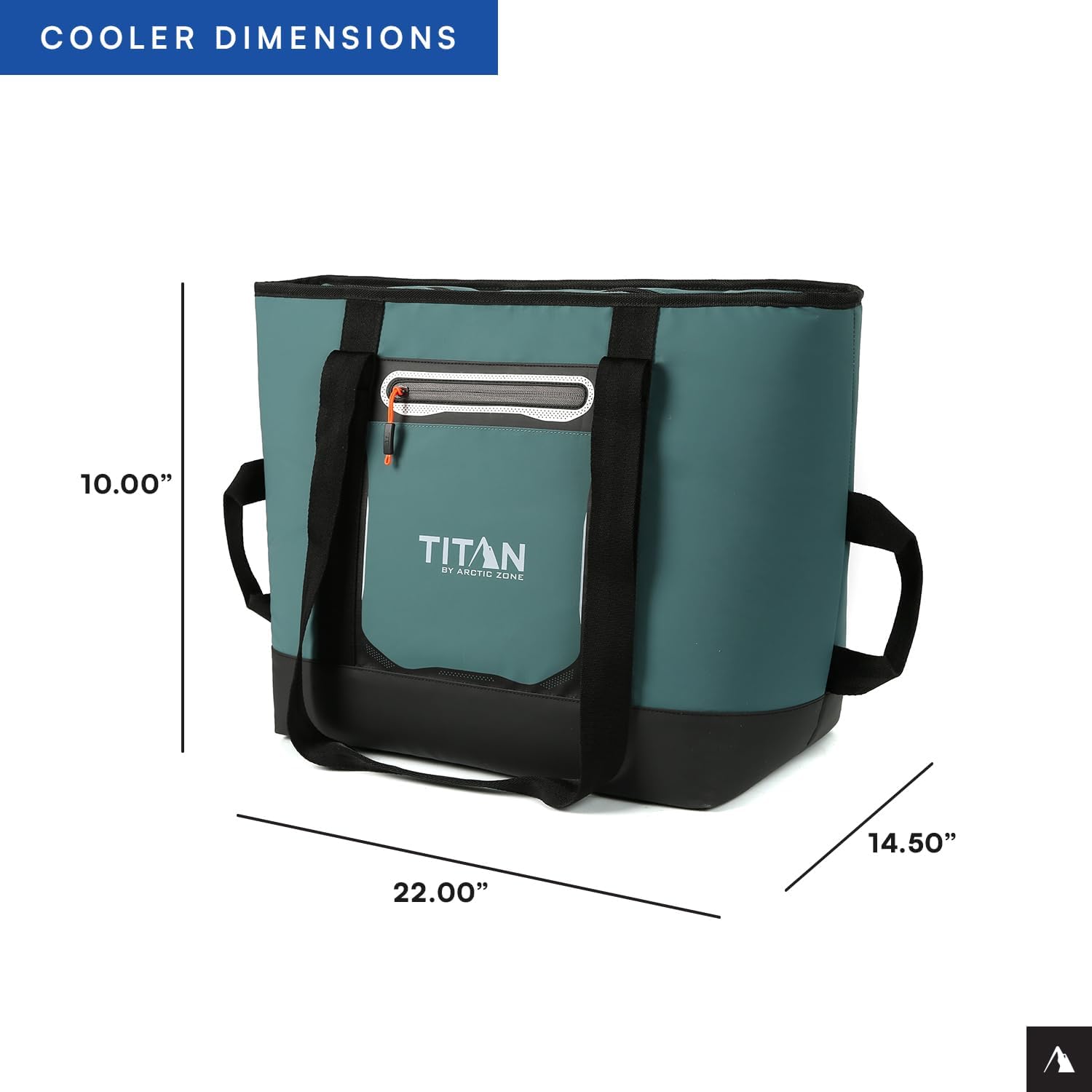 Titan by Arctic Zone Soft Sided Cooler Tote, Insulated Bag with Handle, Shoulder Strap, and Zipper for Lunch, Picnic, and Travel, 30 Can Capacity