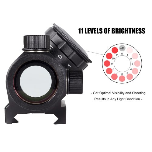 FalconOptics Red Dot Sight Micro Reflex Sight 1x22mm 4 MOA Red Dot Scope Optics with 11 Adjustable Brightness