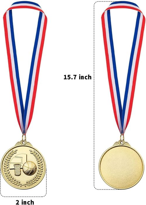 Gold Award Medals for Kids - 30 Pack Basketball Medals for Sports Competitions & Celebrations