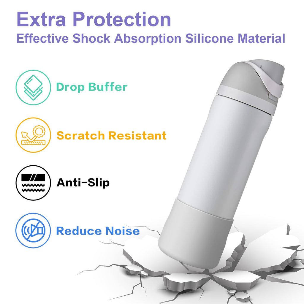 Airboat 2PCS Silicone Water Bottle Boot for Owala 24oz, Protective Bottom Bumper Anti-Slip Sleeve for FreeSip, Twist, and Flip Stainless Steel Bottles, Dishwasher Safe and BPA Free