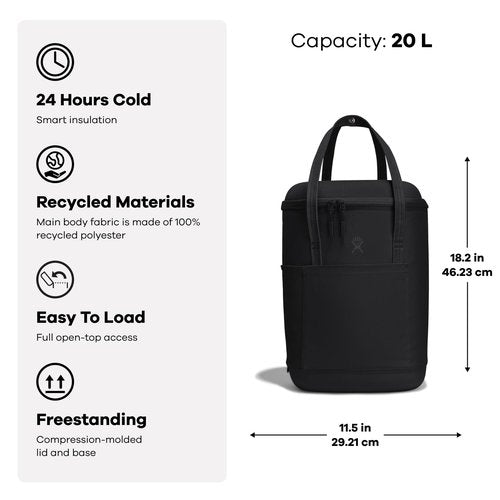 Hydro Flask Cooler Backpack - Insulated Portable Soft Cooler - 20 L Capacity in Cascade Blue