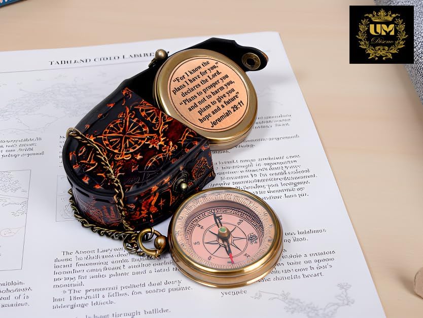 Skiennix Compass - Jeremiah 29:11 Inspirational Gift for Kids | First Communion & Graduation