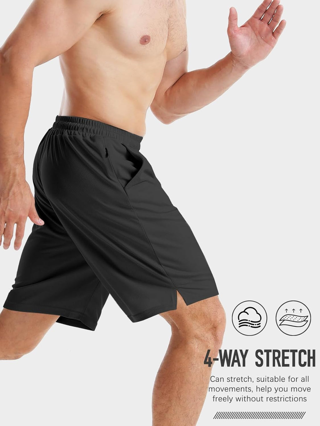 Aolesy Men's Basketball Shorts - Lightweight Quick-Dry Athletic Gym Shorts with Zipper Pockets | 7"/9" Sizes