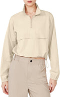 Locachy Women's Lightweight Quarter Zip Jacket - Cropped Athletic Pullover for Outdoor Workouts