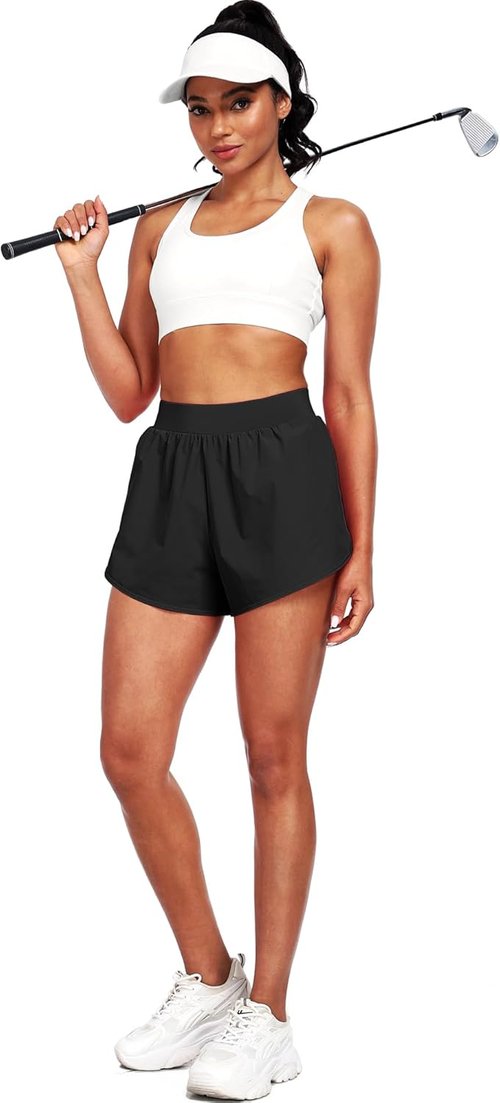 CADMUS Women's Workout Shorts - 2 in 1 Athletic Gym Running Shorts with Compression Liner