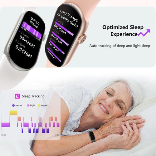 FITVII Slim Fitness Tracker - AMOLED Display, Blood Oxygen & Pressure Monitoring | IP68 Waterproof, 24/7 Heart Rate Tracking