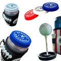 Can Cap Tee 3 Pack – Beverage Sealing Can Cover and Variable Height Golf Tee Combo – Red, White & Blue Patriotic Set