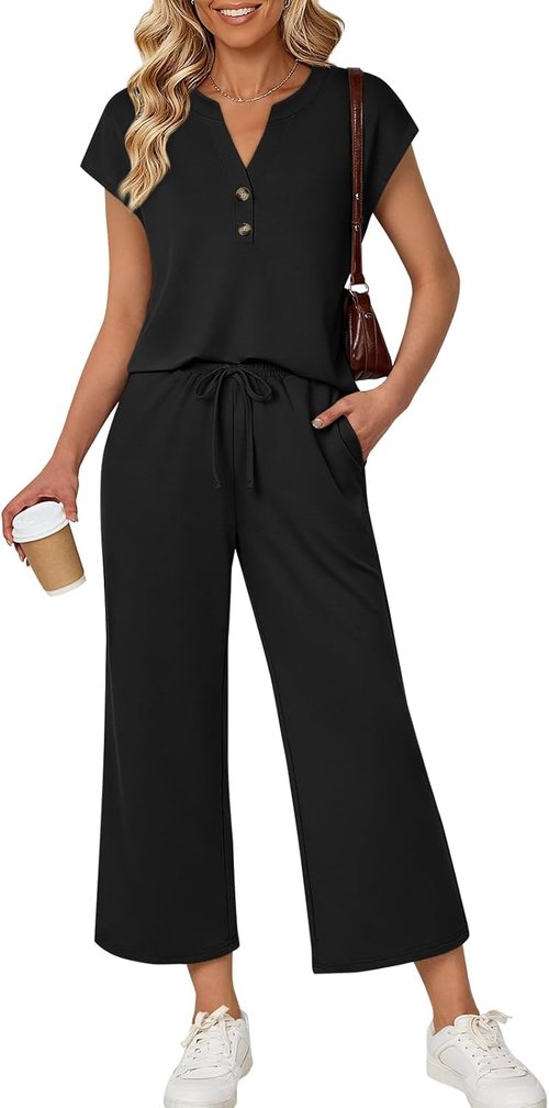 LILLUSORY Two-Piece Lounge Set - Stylish Casual Outfit for Spring Beach Vacations | Perfect for Travel