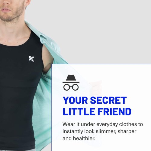 Kewlioo Men's Slimming Tank - Premium Compression Body Shaper Vest for All-Day Comfort