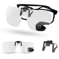 TriEye View Clip On Sunglasses with Rear View Mirror – Clip On Sunglasses Over Prescription Glasses, Flip Up Cycling Eyewear for Men & Women – Clear Lens, 145mm Fit