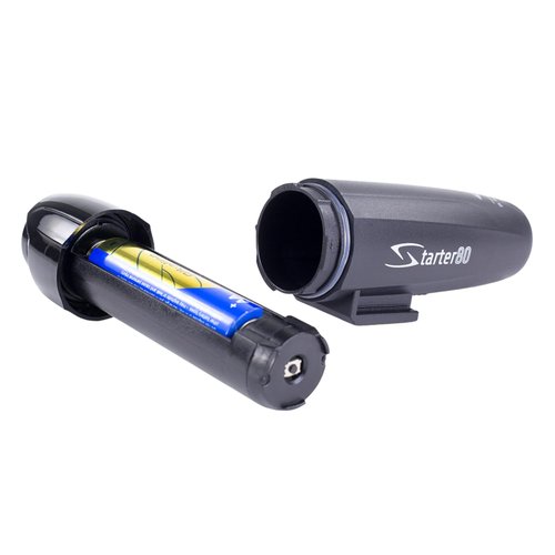 Serfas Starter Headlight, for Bicycles, E-Bikes, Mountain Bikes, and Road Bike, 80 Lumens, AA Battery, and Universal Handle Bar Mount Included
