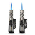 TOPKAY 2 Pack Torch Lighter Jet Flame Butane Lighter Refillable Mini Torch Lighter for Candles Grill BBQ Fireworks Camping (NO PREFILLED)
