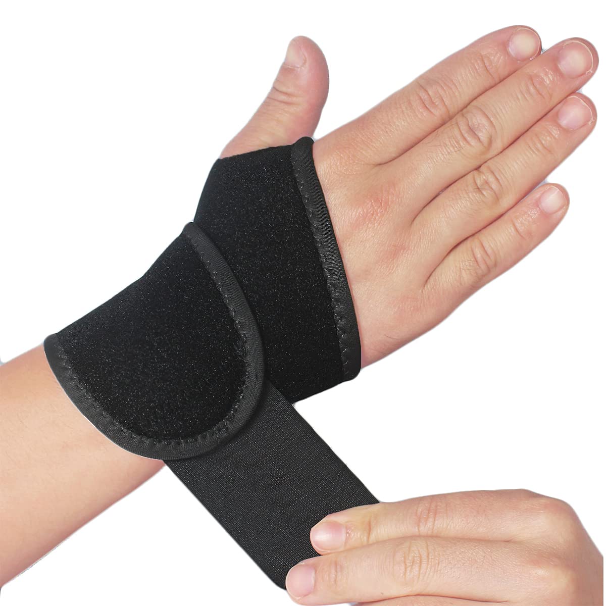 YUNYILAN Wrist Brace - Adjustable Compression Straps for Carpal Tunnel Relief | 2-Pack, Black