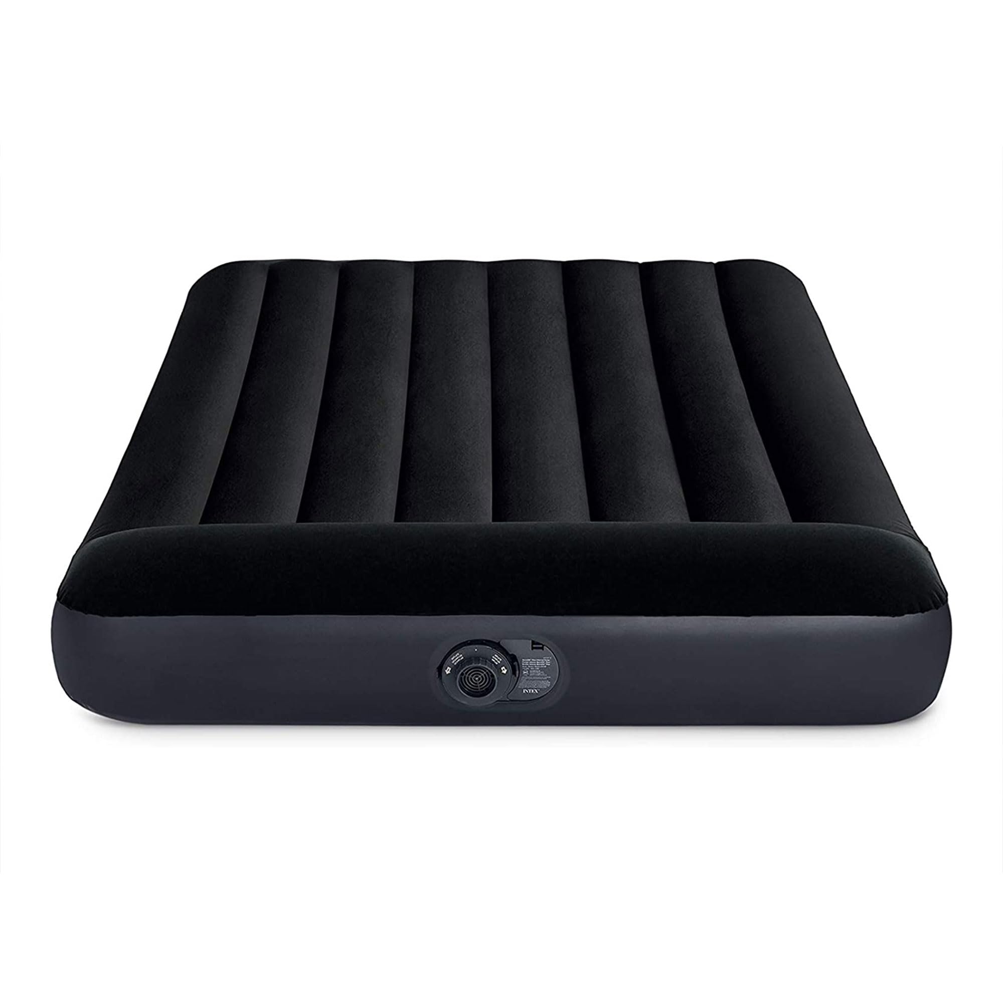 INTEX 64147ED Dura-Beam Standard Pillow Rest Air Mattress: Fiber-Tech – Full Size – Built-in Electric Pump – 10in Bed Height – 600lb Weight Capacity