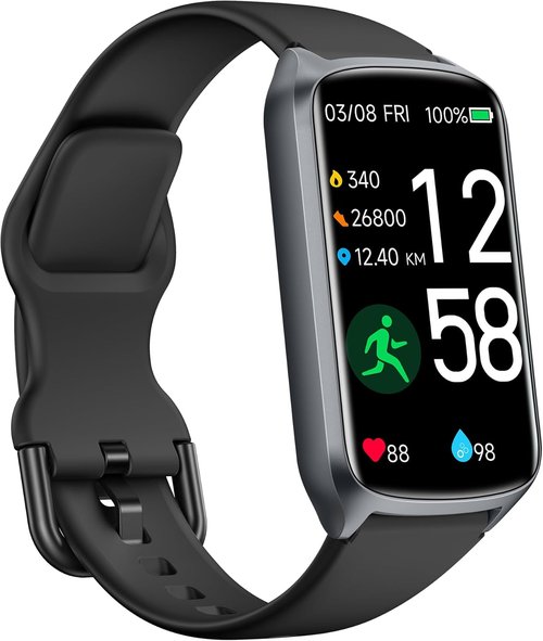 Amzhero Fitness Tracker - 24/7 Heart Rate, Blood Oxygen & Sleep Monitoring | Waterproof Activity Tracker with Step Counter (S & L Bands)