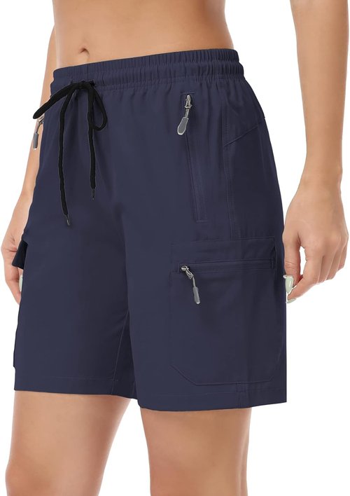 GymBrave Women's Hiking Shorts - Quick Dry Lightweight Cargo Design with Pockets for Outdoor Adventures