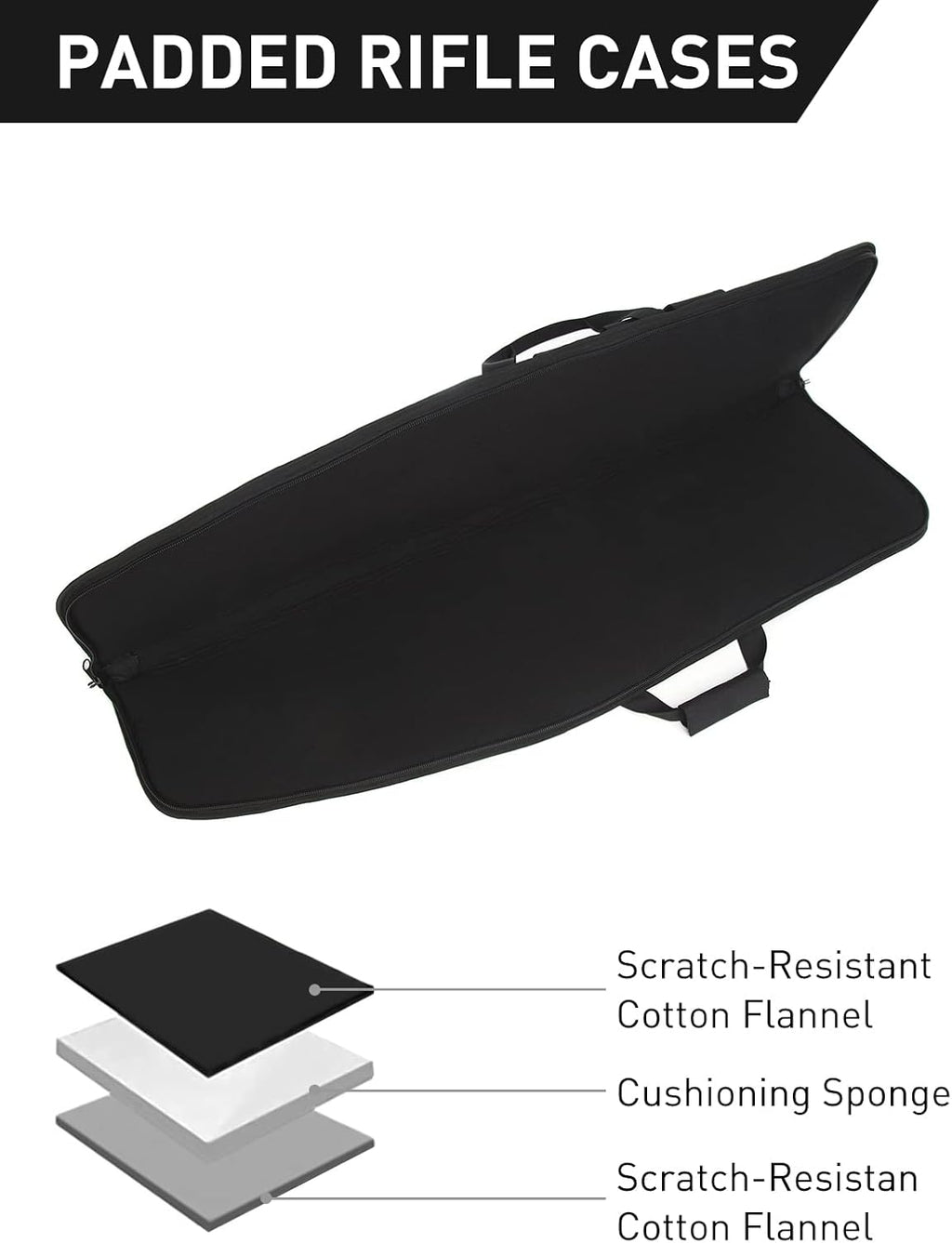 Skiennix Soft Rifle Case - Heavy Duty Scoped Range Gun Bag with 5 Pouches | Black 34 Inch