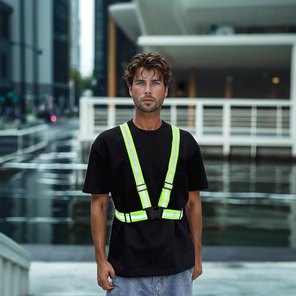 Skiennix Adjustable Reflective Safety Vest - 360° Visibility for Cycling & Construction