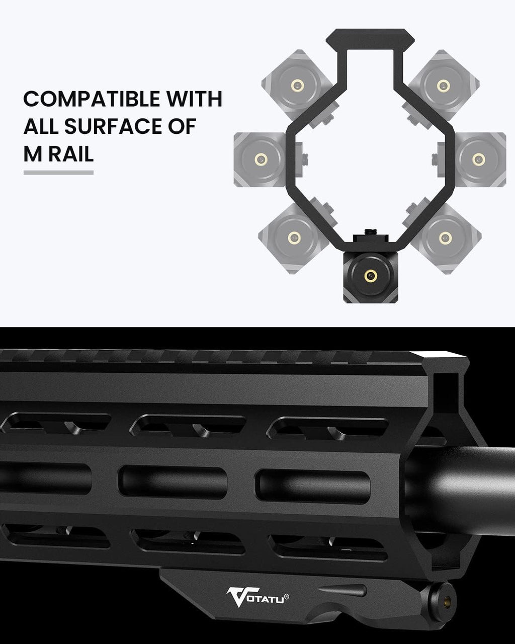 Votatu M4L-R Red Laser Sight - Ultra Low-Profile Tactical Compact Beam with Strobe Function