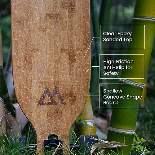 Magneto Bamboo Drop Through Longboard for Cruising Carving & Dancing - Flexible Deck