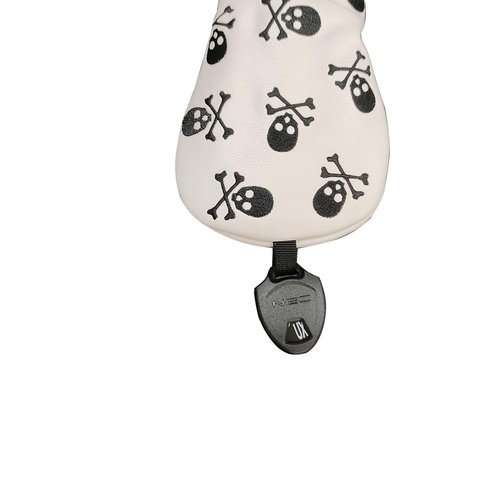Small Skull and Crossbones Embroidery Golf Hybrid Club Headcover Skeleton UT Cover with Adjustable Number