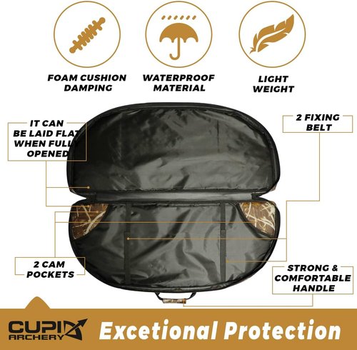 LWANO Compound Bow Case - Soft, Lightweight Bow Bag with Arrow Pocket & Backpack Straps