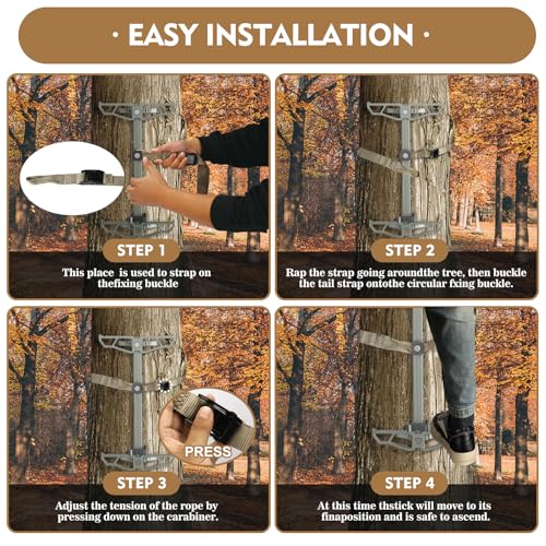 Aluminum Climbing Sticks for Hunting, Non-Slip Tree Stand Steps Set of 4