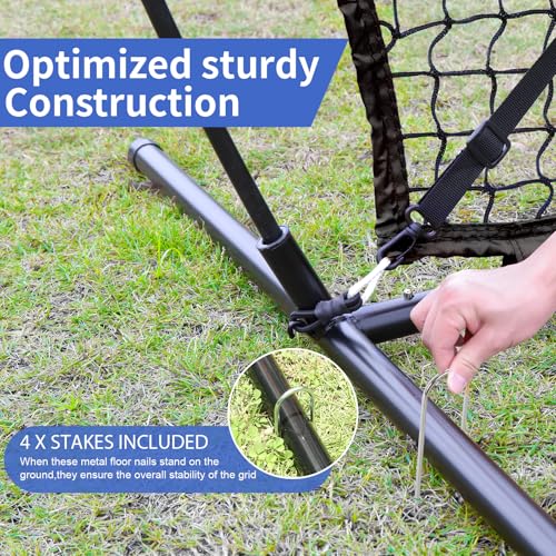 6x6 Ft Baseball Softball Practice Net with Strike Zone - Black Pro Version