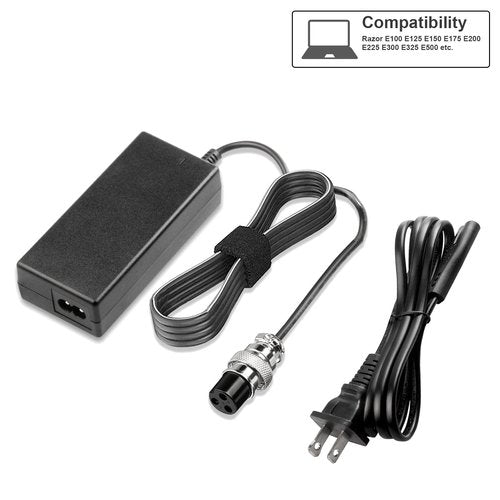 29V 2A for 24V 2A Electric Scooter Battery Charger for Razor Mx350, Compatible with Razor E100/E300/Moped/Dirt Bike.