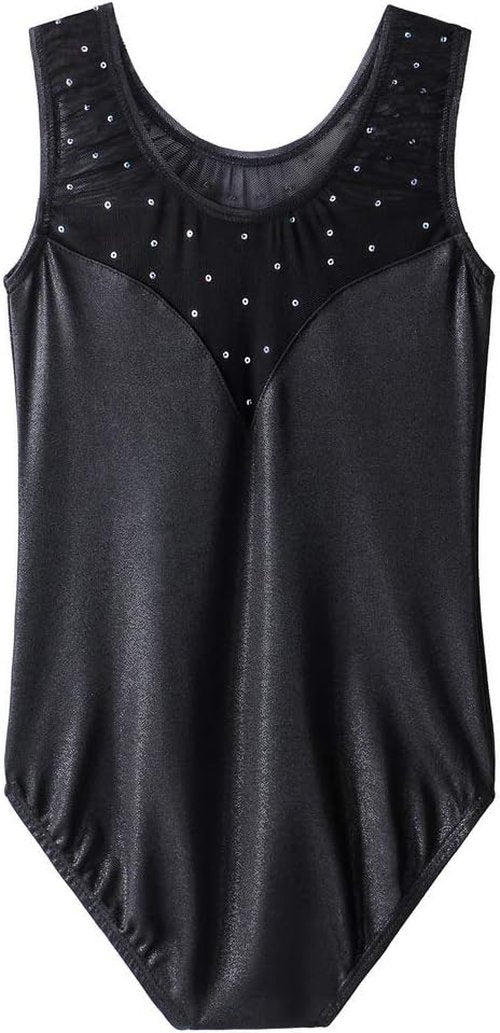 BAOHULU Toddler Girls Gymnastics Leotards - Sparkle Sequins & Mesh Top Dancewear Costumes