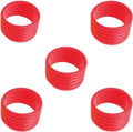 Juroicessry 5Pcs Red Racket Handle Rubber Ring Stretchy Tennis Racquet Band Overgrips Racquetball Equipment
