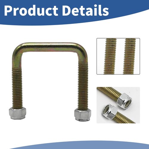 Aynaxcol 72124G01 72618G01 72029G01 Golf Cart Rear Spring U Bolt Leaf Spring Bolts Replacement for EZGO TXT 1994-up Electric and Gas, Includes Nuts (2 Pcs)