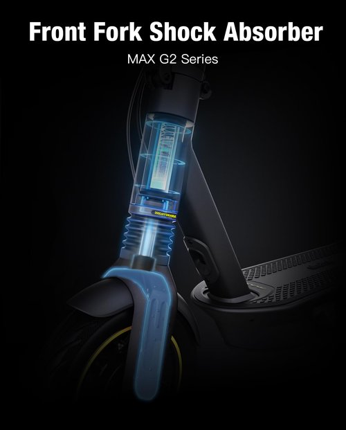 NEW VERSION Front Fork Shock Absorber Compatible with Ninebot by Segway Max G2 G65 KickScooter Suspension mechanism with hydraulic damper Aluminum Alloy Fork G2 Scooter Original Accessories
