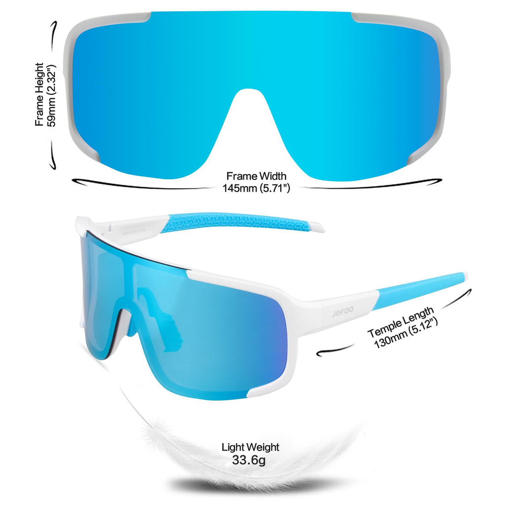 Jefoo Cycling Sunglasses for Women Men UV Protection Running Baseball MTB Biking Shades Sports Glasses