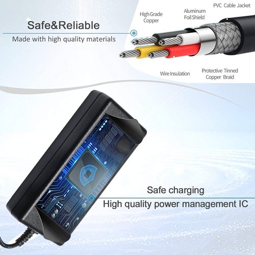 Vanzer 24V 1.5A 36W Electric Scooter E100 E200 E300 Battery New Upgrade 3-Interface Charger Inline for Razor E100 E200 E300 E125 E500 PR200,MX350 E225S E325S, Pocket Mod, Sports Mod, and Dirt Quad