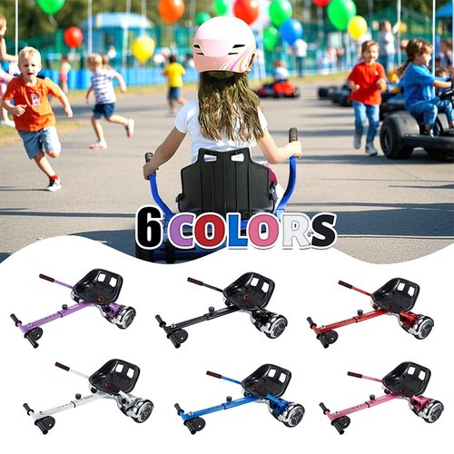 Hoverboard Seat Attachment for 6.5”-10” Hover Board, Buggy Go Kart Conversion Kit, Accessory for Self Balancing Scooter, Hoverboards Go-Cart for Kids or Adults, Blue