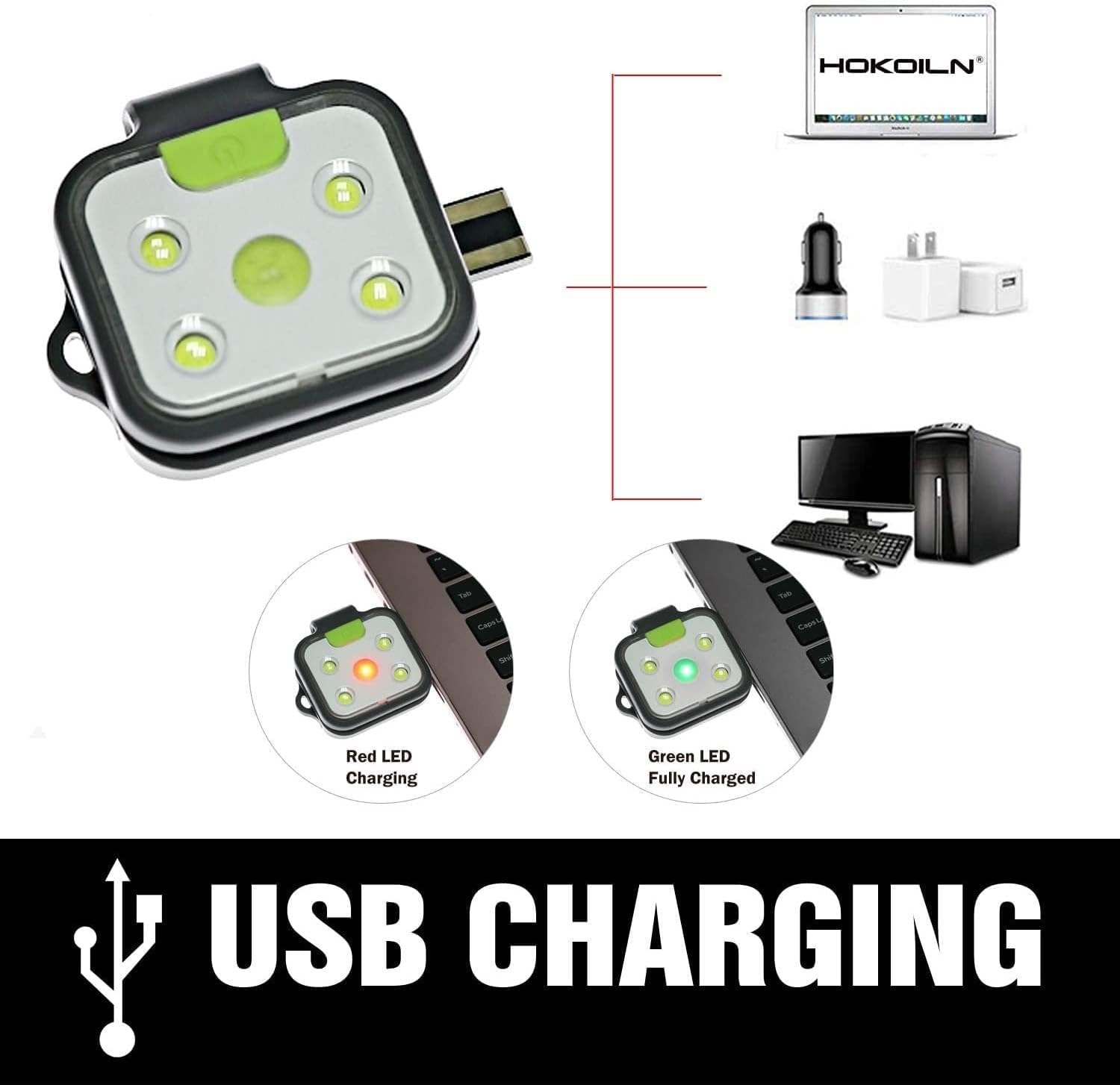 Skiennix LED Running Lights - Rechargeable 2-Pack for Night Safety | Ideal for Camping & Hiking