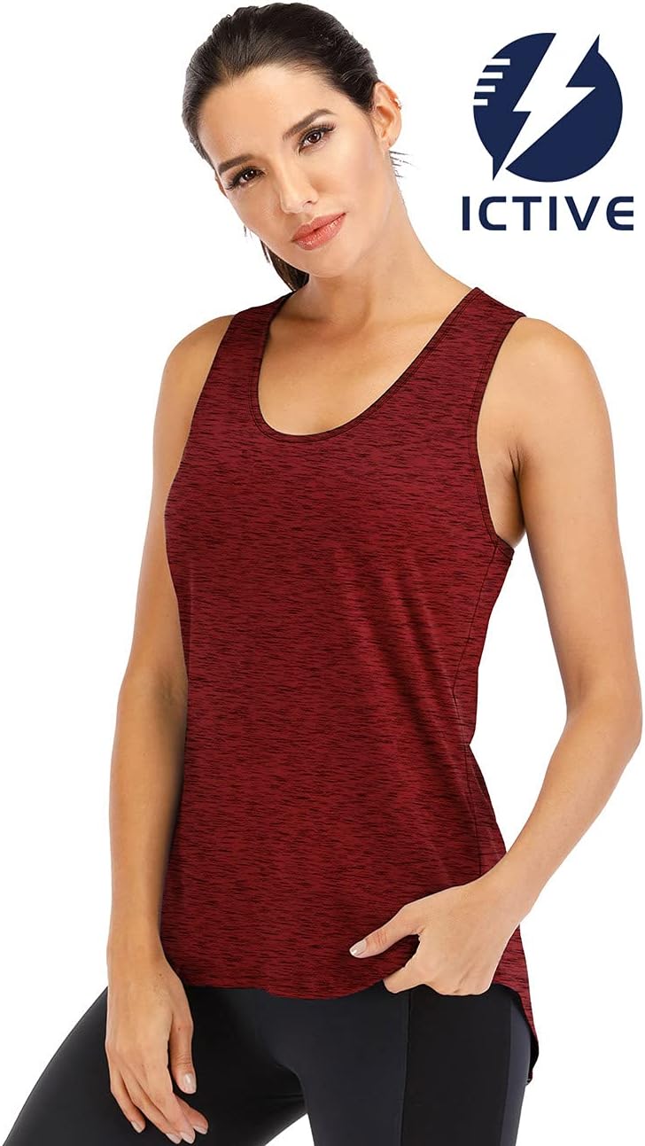 **ICTIVE Yoga Tops - Women's Backless Sleeveless Workout Tank - Loose Fit Muscle Tank**