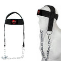 Fightsense Neck Harness Adjustable Padded Strap with Steel Chain, Weight Lifting Head Harness for Neck Exercise in Home & Gym (Black L)
