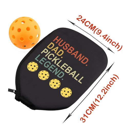 PWHAOO 2PC Pickleball Paddle Covers Husband Dad Pickleball Legend Pickleball Paddle Pouch Gift For Dad Grandpa Pickleball Gift (Pickleball Legend Paddle)