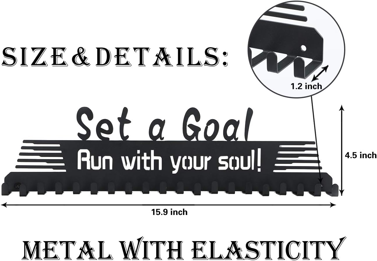 Personalized Medal Holder - Custom Name Display Rack for Awards & Ribbons | Metal Wall Mount for 60 Medals