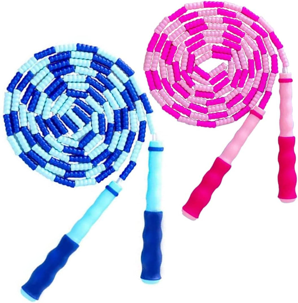Soft Beaded Jump Rope by [Brand Name] | Adjustable Tangle-Free Skipping Rope for Kids & Adults - 9.2 Ft