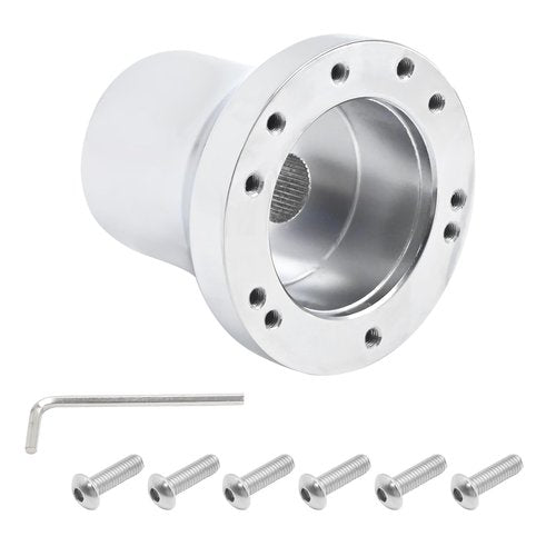 Zreneyfex Golf Cart Steering Wheel Adapter with Installation Tools, Steering Wheel Mounting Adapter Replacement for EZGO TXT RXV Models Aluminum Silver
