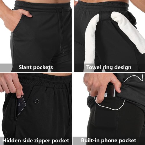 JWJ Men's 2-in-1 Workout Running Shorts - Lightweight 7-Inch Athletic Gym Shorts with Compression Liner