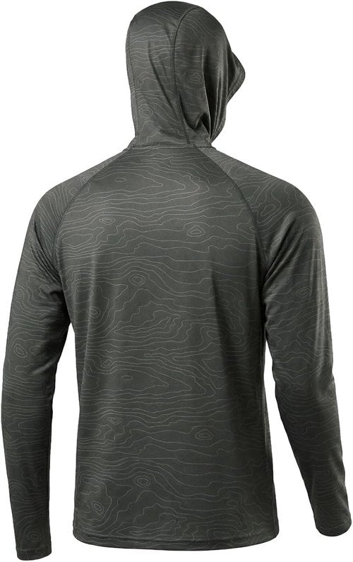 LOOGU Men's UPF 50+ Sun Protection Hoodie - Lightweight Long Sleeve Rash Guard for Fishing & Hiking