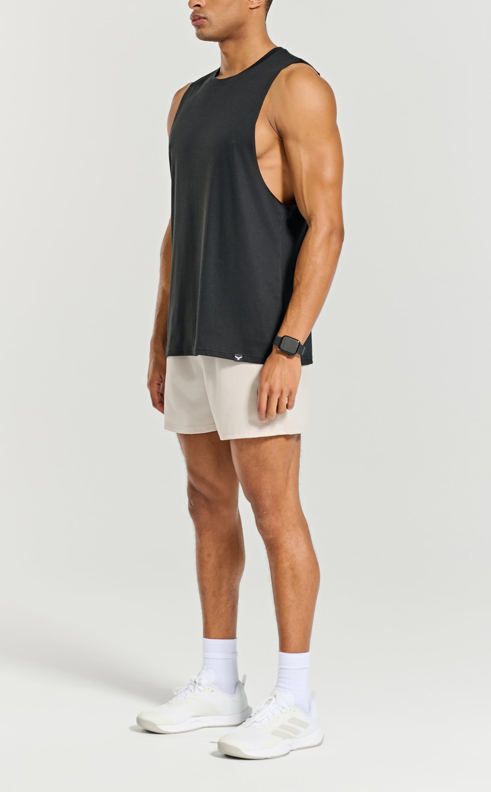 Project Titan Men's Workout Drop Arm Tank Top Cut Off Sleeveless Gym Shirts
